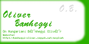 oliver banhegyi business card